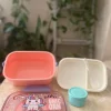 ظرف غذای سطلی دسته دار 3 رنگ